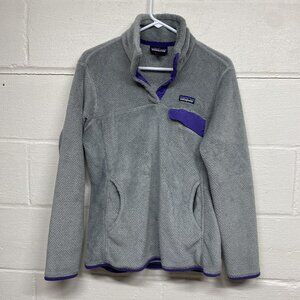 Patagonia Re-Tool Snap-T Fleece Pullover Sweater Jacket Gray Womens Large